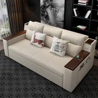 Vendita calda soggiorno multifunzione divano in legno divano messo fuori divano letto in tessuto convertibile divano pieghevole con letto