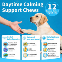 Friandises à mâcher apaisantes pour chiens avec L-Théanine et Ashwagandha, soutien cognitif et immunitaire, compléments de santé, personnalisation OEM