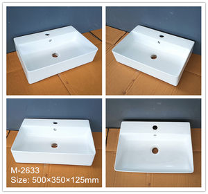 Quảng trường phòng tắm tàu chìm <span class=keywords><strong>Countertop</strong></span> sứ Lavabo chậu rửa gốm truy cập bảng nghệ thuật hàng đầu tay rửa lưu vực - Product Image 4