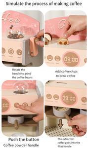 COMMIKI Macchina <span class=keywords><strong>da</strong></span> Caffè <span class=keywords><strong>Giocattolo</strong></span> in Legno <span class=keywords><strong>Set</strong></span> <span class=keywords><strong>da</strong></span> Tè Pomeridiano Gioco di Ruolo per Bambini Cucina Divertente Simulazione Macchina <span class=keywords><strong>da</strong></span> Caffè in Legno - Product Image 2
