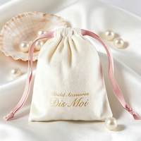 Bolsa de Terciopelo con Cordón y Logotipo Personalizado, Bolsa de Regalo de Joyería de Gamuza Suave para Bodas, Cosméticos, Bolsa Pequeña de Terciopelo a Prueba de Polvo
