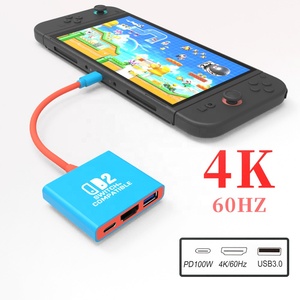 ฮับ USB C หลายพอร์ตสำหรับสวิตช์อะแดปเตอร์ HDMI 2 4K PD100W ความเร็วสูงตัว<span class=keywords><strong>แปลง</strong></span>สำหรับ USB3.0สวิตช์ Mac คอนโซล <span class=keywords><strong>OLED</strong></span> - Product Image 1