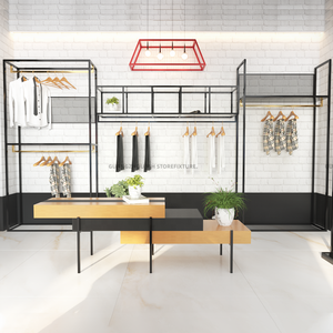 Scaffali <span class=keywords><strong>di</strong></span> esposizione multifunzionali della maglietta della mobilia della Boutique supporto dell'<span class=keywords><strong>abbigliamento</strong></span> scaffali dell'<span class=keywords><strong>abbigliamento</strong></span> dell'indumento del metallo <span class=keywords><strong>per</strong></span> gli uomini del negozio - Product Image 4