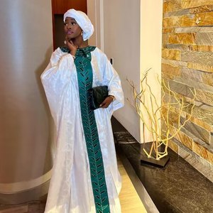 Nouvelles Robes de Soirée <span class=keywords><strong>Bazin</strong></span> Blanches de Haute Qualité 2022 – Longues Robes Originales Riches <span class=keywords><strong>Bazin</strong></span> pour Femmes, Vêtements de Fête et de Mariage - Product Image 6