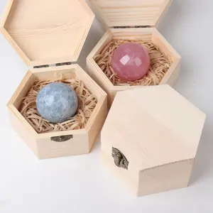 Lucky crystal decorative ball, natural quartz crystal ball sphere gift set