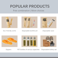 Kit d'articles de toilette jetables de luxe pour hôtels, pantoufles en lin, kit de produits de toilette en papier kraft écologique, logo personnalisé, respectueux de l'environnement