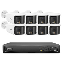 ANNKE 6MP 180 Degree Dual Lens Panoramic Bullet AI PoE Kit Cameras Two Way Audio Smart Full Color Network Security Camera