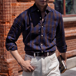 Camicie da <span class=keywords><strong>uomo</strong></span> OEM Premium camicie da lavoro in <span class=keywords><strong>lino</strong></span> traspirante per <span class=keywords><strong>uomo</strong></span> con colletto Business-Casual stile matrimonio formale <span class=keywords><strong>abbigliamento</strong></span> da <span class=keywords><strong>uomo</strong></span> - Product Image 1