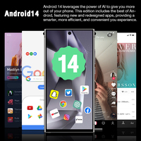 Smartphone S24 Ultra, 6GB RAM, 128GB Almacenamiento, Pantalla OLED FHD de 7.3 Pulgadas y 120Hz, Cámara Trasera Dual de 72MP+108MP, CPU Deca Core, Android 14, LTE