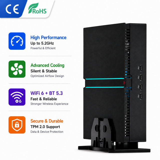 Zkmagic RTX4060Ti Gaming Mini PC Intel I7-13700F Desktop Graphics Mini Computer for 4K Video Editing & Games