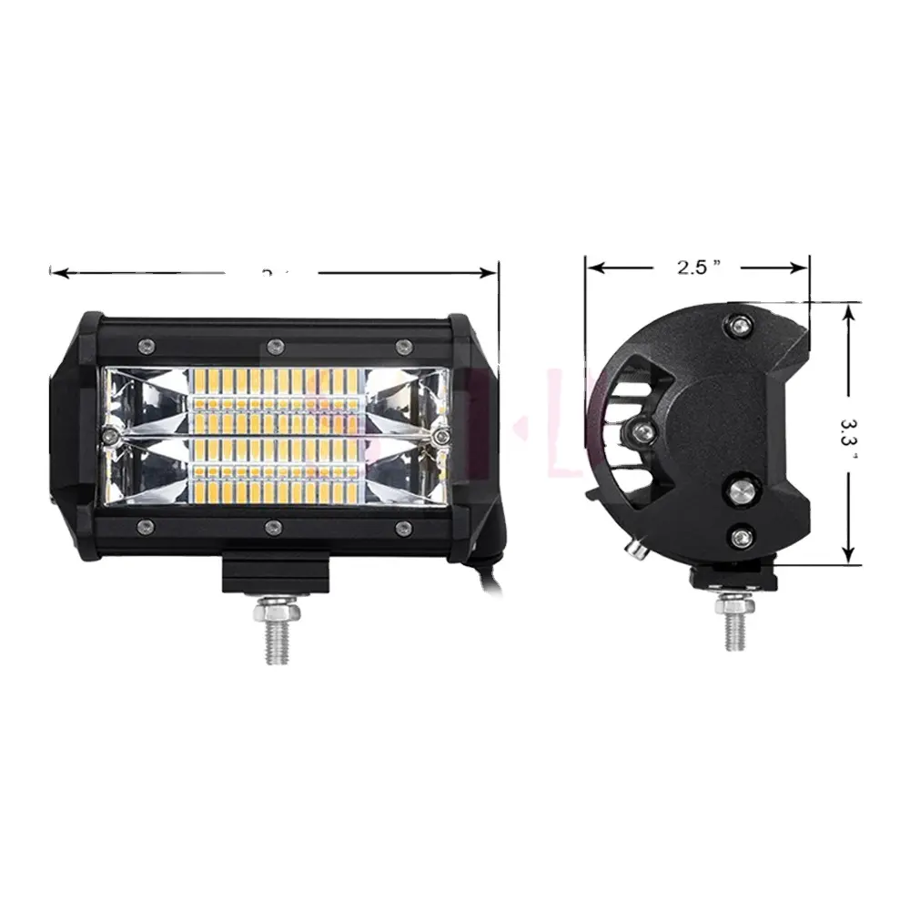 Yosovlamp Lampu Kerja Led Magnetik Profesional, Lampu Led Banjir 72W untuk Mobil Suv Truk UTV