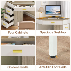 Table de toilette d'angle moderne personnalisée en usine, idéale pour chambre à coucher et salon - Product Image 5