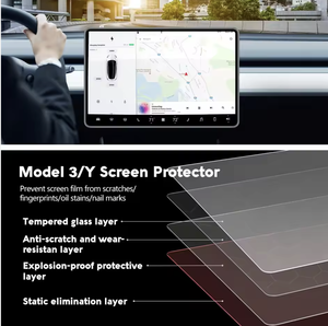 Film de protection en acier pour écran avant et arrière pour Tesla Model 3/Y Finition mate / Film en verre trempé haute définition - Product Image 2
