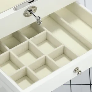 Wooden Jewelry <b>Box</b> with Drawer & Lock, Organizer for <b>Rings</b>, Watches, Earrings, Necklaces, Decorative Gift <b>Box</b>, Customizable - Product Image 2