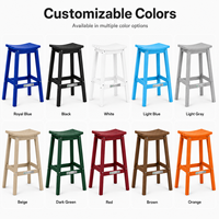 Chaise de bar extérieure contemporaine à faible entretien, tabouret de bar personnalisé en HDPE, sans peinture ni taches, pour salle à manger et cuisine