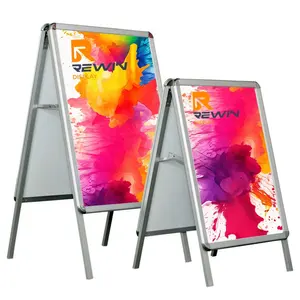 A1 A2 Size Customized Aluminum Poster Stand Pavement Sign Poster Frame Free Standing Types Of Advertising Board Display Rack