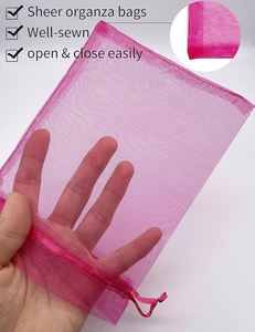 Logo Printing Personalized Organza Gift Bags Bulk Custom Logo <b>Drawstring</b> Mesh Jewelry <b>Pouches</b> Sheer Mesh Wrap Party Wholesale - Product Image 3