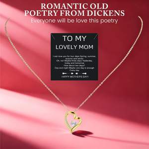 Collier Cœur avec Rose Éternelle Iceevery, Boîte Cadeau avec Carte Poétique pour la Fête des Mères, Décoration d'Intérieur - Product Image 5