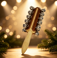 Wooden Handheld 21 Jingle Bells Percussion Instrument Toy for KTV Party Children Kid