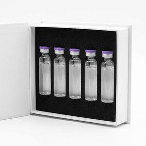 Professional 5-Vial Compact Rigid Magnetic Packaging <b>Box</b> for Laboratory Peptide Research Storage and Distribution - Product Image 1
