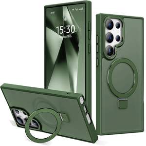 Diseñado para Samsung Galaxy S24 S23 S22 Ultra Funda con soporte de anillo invisible magnético Protección completa mate para hombres y mujeres - Product Image 4