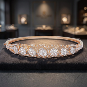 Brazalete Ovalado de Diamantes Chapado en Oro Rosa de 10K, Joyería Clásica de Boda para Mujer - Product Image 3