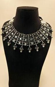 Collier de vêtements de fête collier tribal en pierre verte oxydée pour les fêtes de mariage pour les femmes produit en vrac fait main - Product Image 3