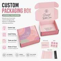 Cajas de Embalaje de Papel Rosa Personalizadas, Papel de Envolver para Tarjetas y Cinta, Caja de Envío con Logotipo, Cajas de Envío para Embalaje de Ropa