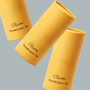 环保圆形牛皮纸纸板管圆筒包装盒，用于茶/草药/咖啡包装