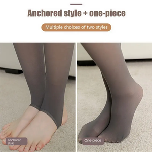 Fleece Lined Tights for <strong>Fat</strong> Women Translucent Thermal <strong>Pantyhose</strong> Plus Size Stretch Thick Winter Warm Fleece Lined Sheer Leggings - Product Image 4