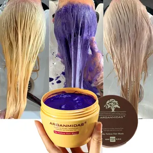 Arganmidas argento brillante viola maschera per la cura dei capelli crema per rimuovere ottone senza giallo trattamento maschera per capelli