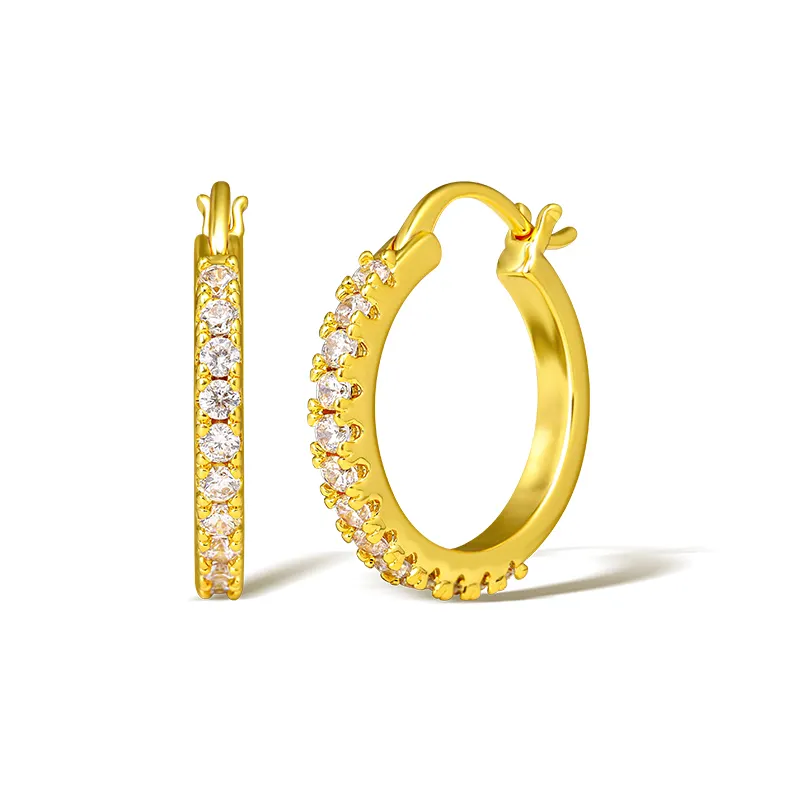 2023 Women Wholesale Fancy Fashion Jewelry Plated 18K Gold Brass Earring Hoop Ladies Earrings