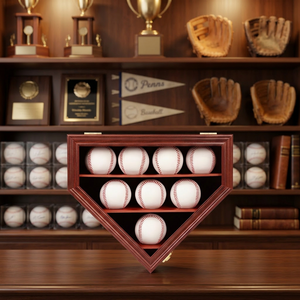 Nouvelle Tendance 2026 : Vitrine de Présentation pour Balle de Baseball 8 Ball en Bois de Cerisier, Cadre Boîte à Ombre avec Support Mural - Product Image 1