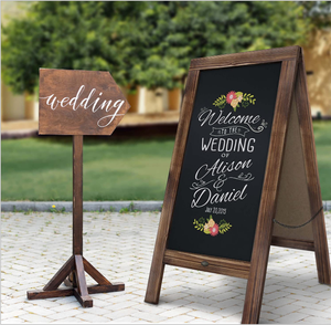 Soporte <span class=keywords><strong>de</strong></span> Pizarra Pequeño <span class=keywords><strong>de</strong></span> Madera, Tablero Publicitario Comercial, Tamaño Personalizado, Impresión Serigráfica, Diseño Creativo para Restaurante - Product Image 1