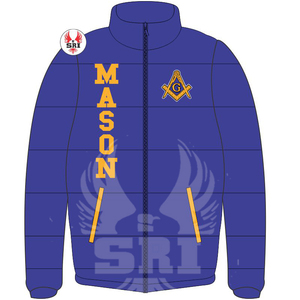 Chaqueta de burbujas Masonic Master Mason, chaqueta acolchada hecha a medida |   Chaqueta Acolchada con Logotipo Bordado Personalizado de la Francmasonería para Hombre - Product Image 4