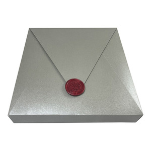Sobre de Papel para Envíos con Sello de Cera Plateado, Embalaje Plegable para Regalos, Invitaciones, Cartas, Caja de Regalo Premium - Product Image 1