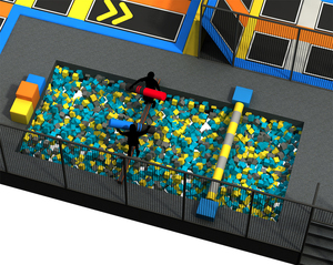 Pokiddo Enfants et Adultes Aire de jeux intérieure <span class=keywords><strong>Trampoline</strong></span> Park <span class=keywords><strong>Trampoline</strong></span> Jeux Interactive Ball <span class=keywords><strong>Freestyle</strong></span> Duo Swing Bridge - Product Image 4
