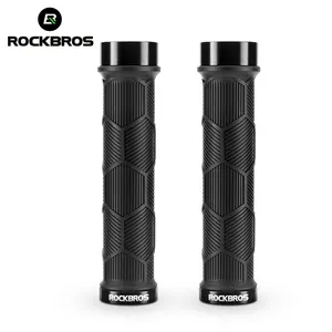 ROCKBROS-Empuñaduras antideslizantes de silicona para manillar de bicicleta de montaña, empuñaduras de manillar para bicicleta de montaña y carretera