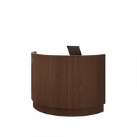Bureau de réception incurvé cannelé de luxe et durable avec comptoir de réception LED demi-cercle, design personnalisable
