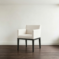 Fauteuil de salle à manger contemporain en tissu avec accoudoirs en chêne pour la maison, le bureau, le bar à domicile, l'appartement et l'hôtel