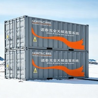 Système de fabrication de neige tout temps pour températures supérieures au point de congélation, création d'attractions de neige et de glace, zones de jeux sur neige, création de paysages enneigés pour parcs