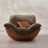Fauteuil lounge moderne en velours, luxe italien haut de gamme, pour la maison, le bureau, l'hôtel, canapé confortable pour le loisir, structure en métal, rembourrage en coton