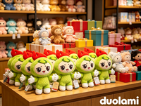 Boneka Karakter Hijau Lembut dan Empuk untuk Hadiah Promosi, Boneka Plush Custom