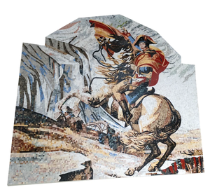 Mosaïque murale en marbre à motifs de pierre découpée au jet d'eau – Art mural - Product Image 1