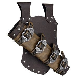 Cinturón de cuero de guerrero vikingo medieval con armadura de hombro y funda para espada, conjunto para accesorios de cosplay. - Product Image 4