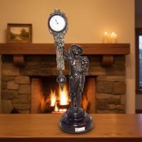 Statue de garçon à l'oignon en laiton de style allemand, horloge à balancier oscillant avec pendule de 3 jours