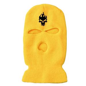 Mascherina da sci a 3 fori per adulti a buon mercato ricamata da uomo con motivo a maglia con <span class=keywords><strong>passamontagna</strong></span> in acrilico personalizzato cappelli a cuffia - Product Image 6