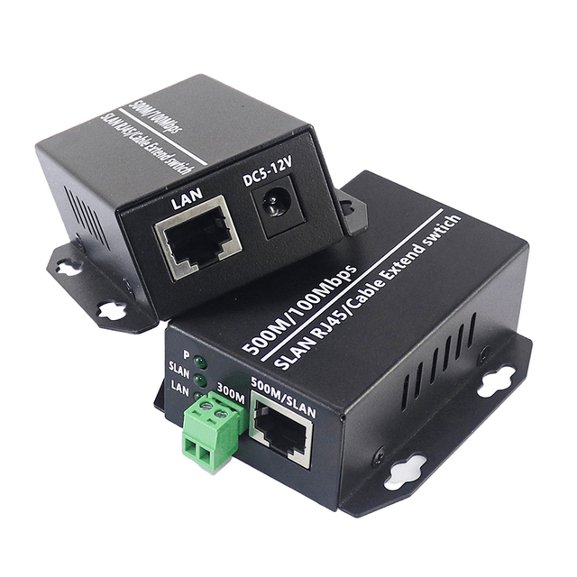 2 Wire Converter Etthernet Switch 100Mbps Network Extender 500m Twisted Pair Extender for Elevator Surveillance