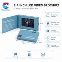 Carte de visite vidéo MP4/AVI portable innovante et haut de gamme avec écran LCD de 2,4 pouces, résolution 320x240, idéale pour les mariages