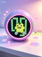 Haut-parleur portable 5W avec logo personnalisé OEM, art pixelisé, écran LED à motifs DIY, réveil, décoration d'intérieur, cadeau